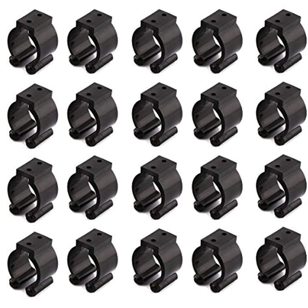 Mantouxixi 20 Pcs Fishing Pole Rod Holder Clips Rubber,Billiards Snooker Cue Locating Clip Holder Regular Fishing Rod Storage Clips Black for Pool Cue Racks - BeesActive Australia
