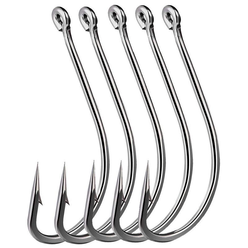 Dyxssm 150pcs/lot Forged Long Shanked Fishing Hooks Stainless Steel Fishing Hook for Saltwater Freshwater, Circle Octopus Fishing Hooks 1/0# (150pcs) - BeesActive Australia