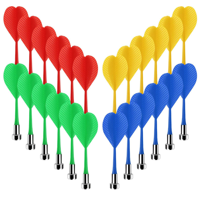 Accmor 24 Pcs Magnetic Darts, Safe Plastic Darts Replacement Dart for Magnet Dartboard, Safe Darts for Boys Girls and Adults Target Game Toys (Red, Blue,Yellow, Green) - BeesActive Australia