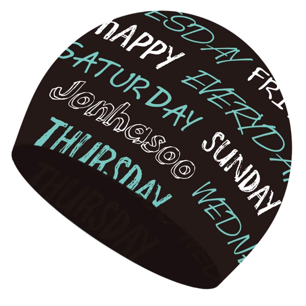 Jonhasoo Silicone Swim Cap for Women&Men, Adult Swimming Caps with Fashion Printed Black - BeesActive Australia