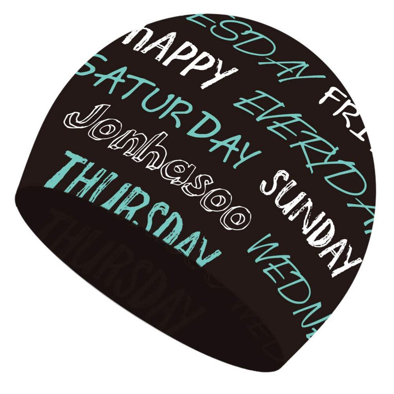 Jonhasoo Silicone Swim Cap for Women&Men, Adult Swimming Caps with Fashion Printed Black - BeesActive Australia