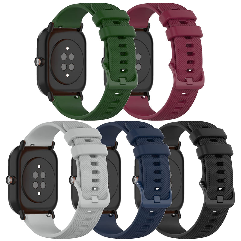 ECSEM Replacement Straps/Bands Compatible with ID205L/ID205/ID205U/ID205S/ID215G/ID216 Smart Watch Soft Silicone Waterproof Adjustable Band for Willful Yamay Letcom Letfit(5ColorB) 5ColorB - BeesActive Australia