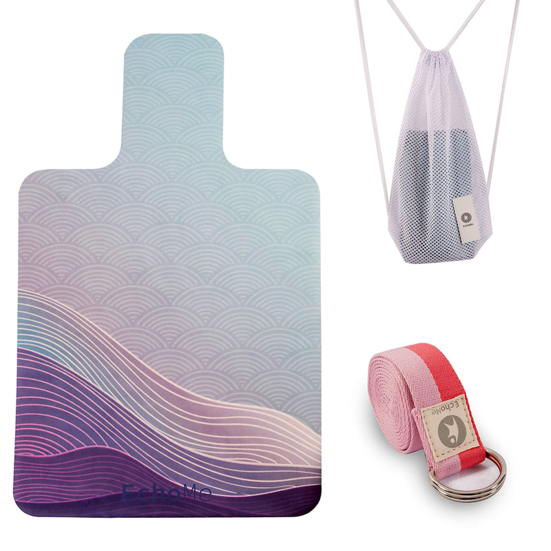 Echome Pilates Reformer Mat towel with shoulders, Pilates Reformer Cover with Great Grip, Easy to Wash Light Weight Portable Morning Glory Purple with Princess Pink - BeesActive Australia