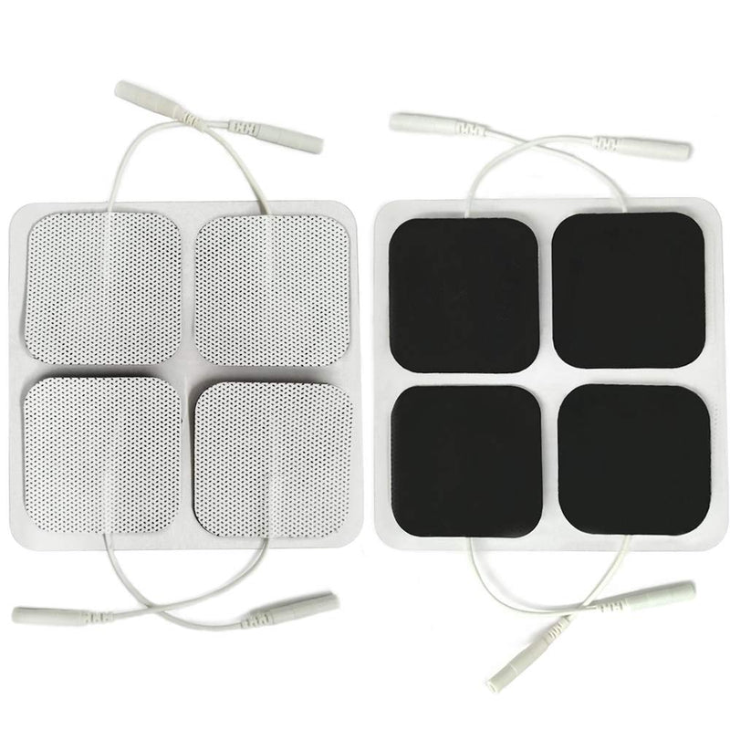 Easy@Home Tens Machine Pads 8 Pads of 2"x2" TENS Unit Reuseable Self Stick Carbon Electrode Pad Replacement- Non Irritating - BeesActive Australia