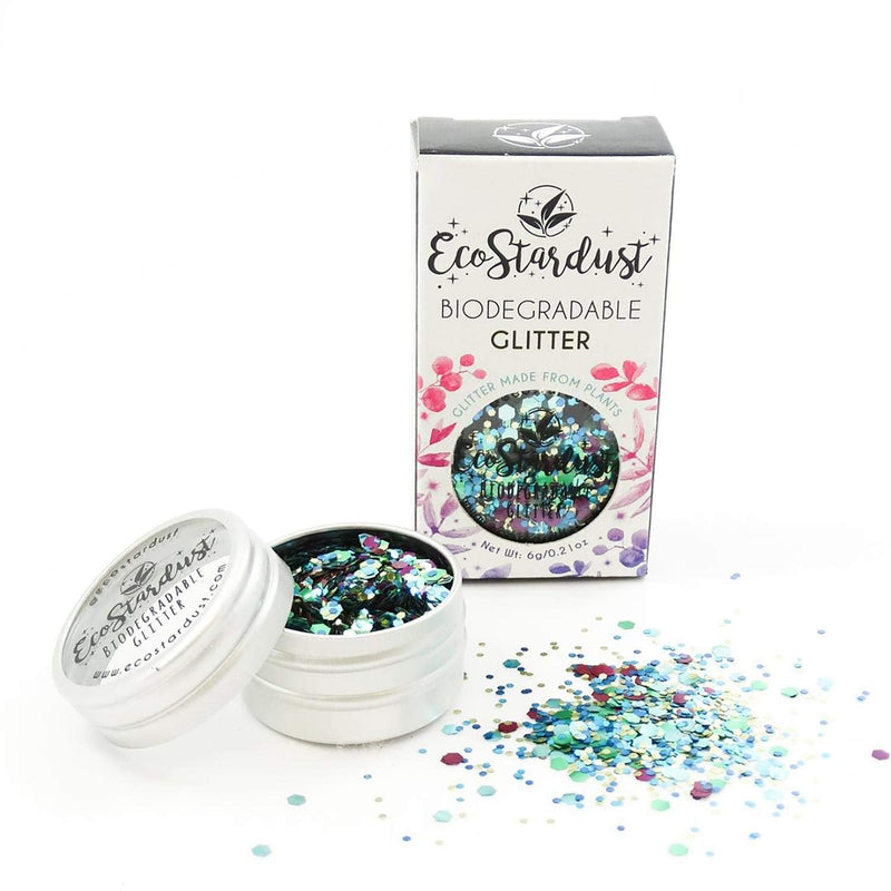 EcoStardust Peacock Biodegradable Glitter ✶ Festival Bioglitter Cosmetic Face Body Hair Nails 6g/10ml - BeesActive Australia