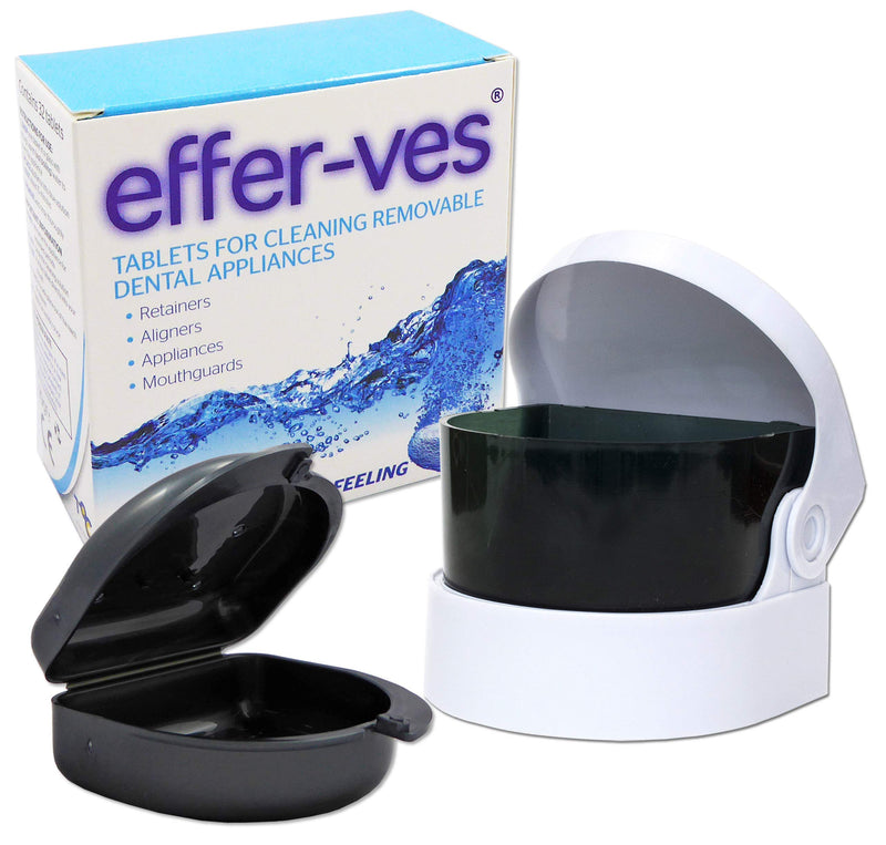 Effer-VES, Sonic Cleaner & Retainer Case ~ Box of 32 Cleaning Tablets (Grey Case) Grey Case - BeesActive Australia