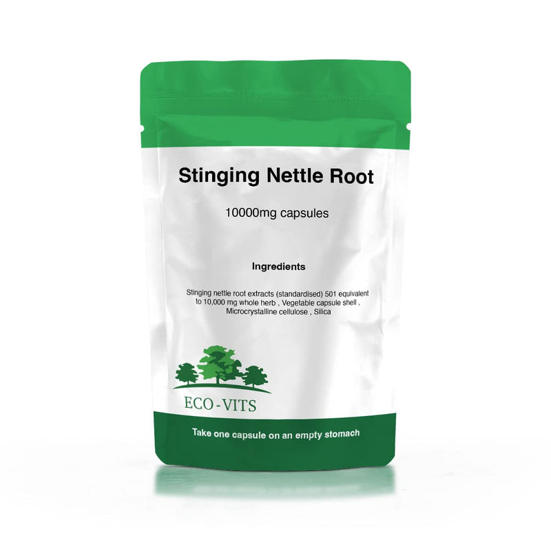 ECO-VITS Organic STINGING Nettle Root Extract 10,000 MG 30 CAPS. Recyclable Packaging. Sealed Pouch - BeesActive Australia