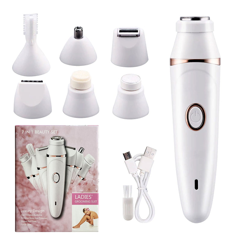Electric Lady Shaver , 7 in 1, Women Cordless Rechargeable Razor , Ladies Multifunction Wet and Dry Epilator - BeesActive Australia