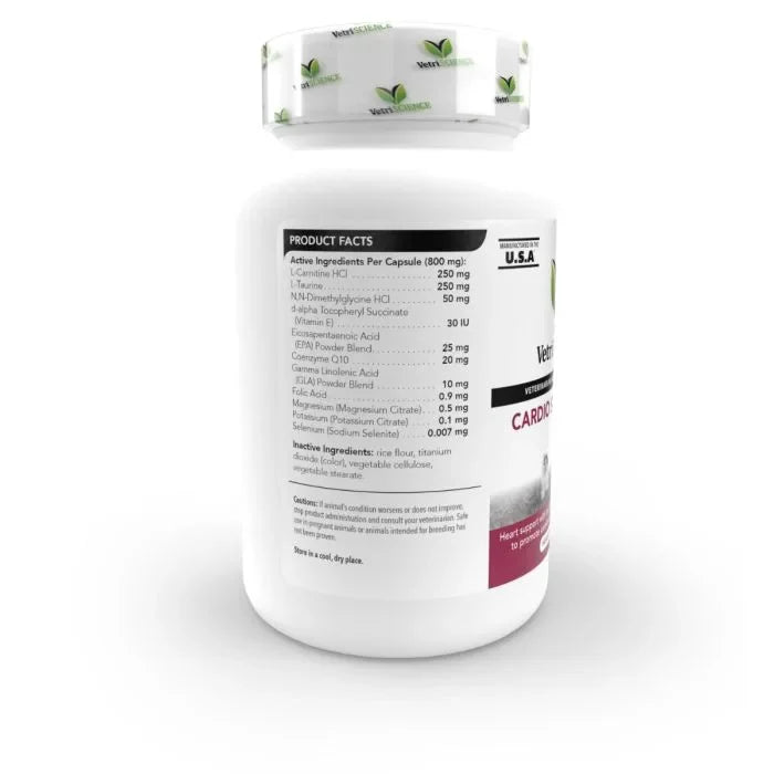VETRISCIENCE Laboratories- Cardio Strength, Cardiovascular and Circulatory Support Supplement for Dogs and Cats