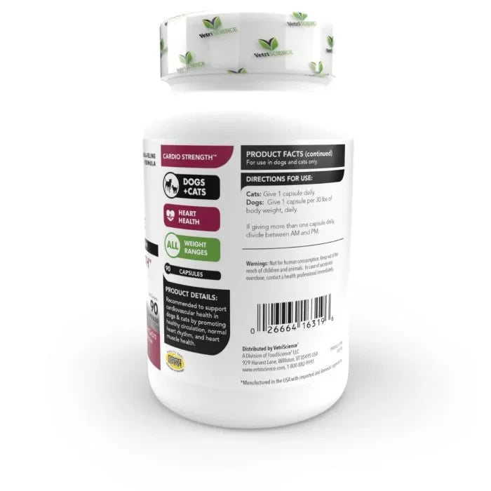 VETRISCIENCE Laboratories- Cardio Strength, Cardiovascular and Circulatory Support Supplement for Dogs and Cats