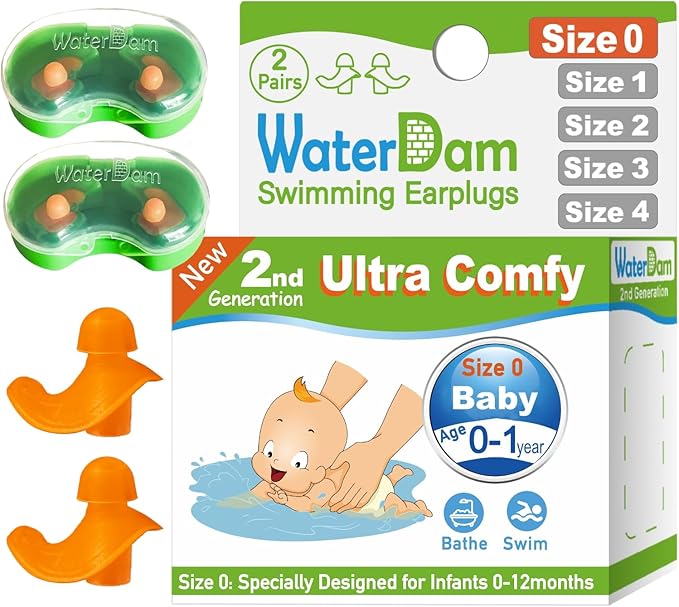 WaterDam Swimming Ear Plugs Great Waterproof Ultra Comfy Earplugs Prevent Swimmer's Ear - BeesActive Australia