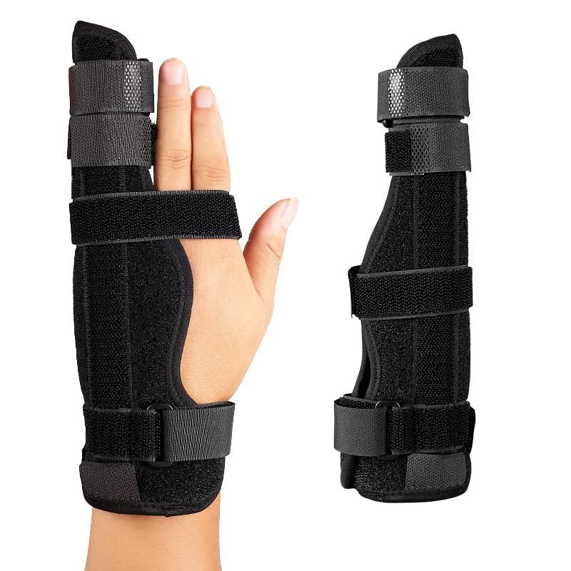 Pinky Finger Splint, 4th or 5th Fingers Splint for Boxer’s Fracture, Arthritis, Tendonitis, Metacarpal Support Hand Brace Fits Left or Right Hand, L Large