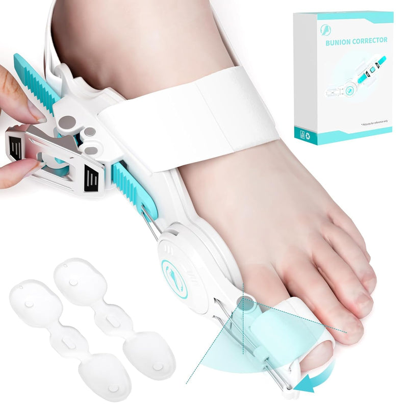 Bunion Corrector for Women & Men - Bunion Fix for Hallux Valgus Pain Relief with Non-Slip Big Toe Separator, Adjustable Big Toe Straighter, Bunion Splints Fits Left & Right Feet (White 1Pcs) White 1