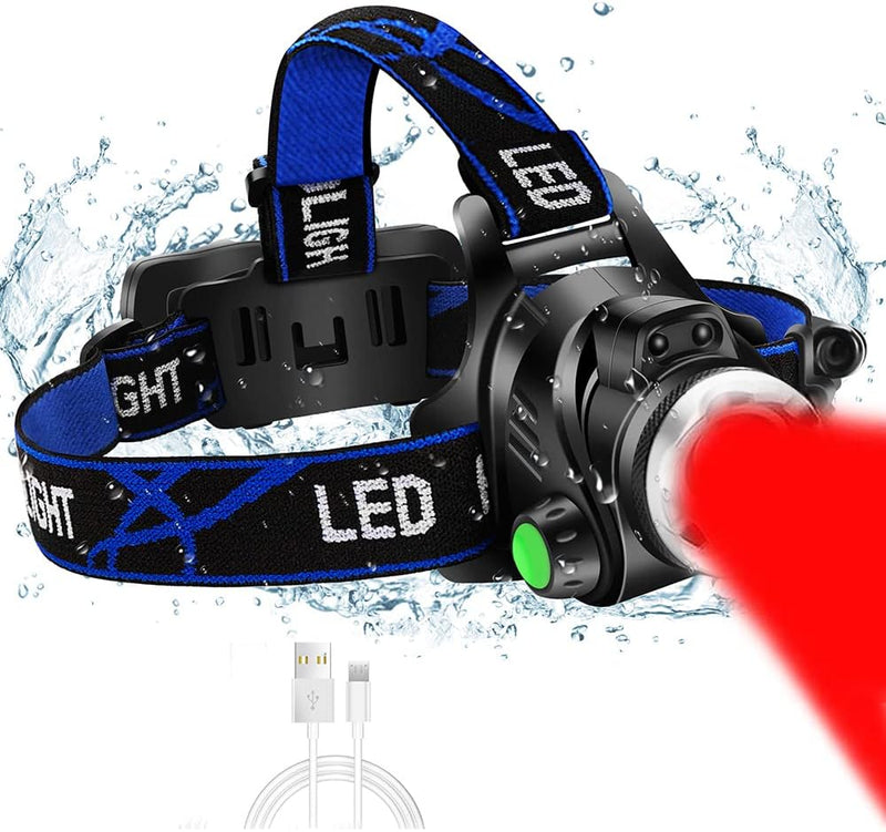 XLENTGEN Red Light Hunting Headlamp Rechargeable Red LED Headlamps 3 Modes Super Bright Red Headlamp for Coon Coyote Hog Predator Hunting Astronomy & Night Photography (Batteries Included)