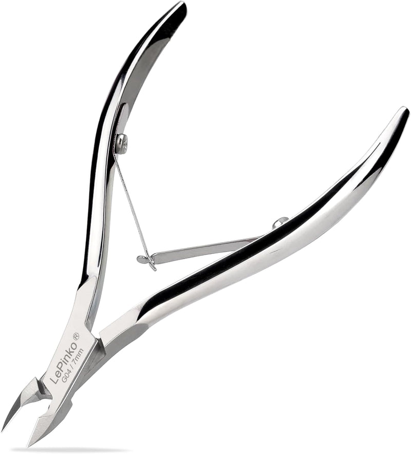 Cuticle Trimmer Professional Stainless Steel Cuticle Cutter with Sharp Blades and Double Spring Cuticle Nippers and Clippers for Nail Care – Pedicure Manicure Nail Tools for Home Spa Salon (Silver) Silver