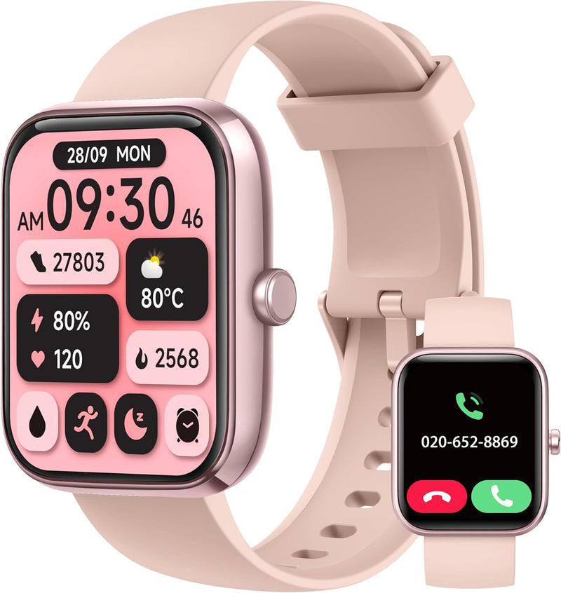 Smart Watch for Women Men (Answer/Make Call), 2026 New 1.91" HD SmartWatch, Fitness Watch with 120+ Sport Modes, IP68 Waterproof, Pedometer, Heart Rate/Sleep Monitor, Activity Tracker for Android iOS Pink