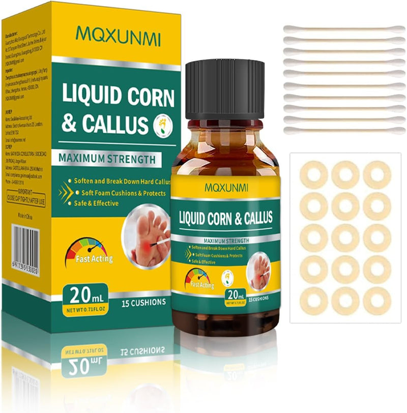 Corn Removers for Toes: Liquid Salicylic Acid Corn Removal for Feet - Corn Callus Remover for Feet Extra Strength (1ml)