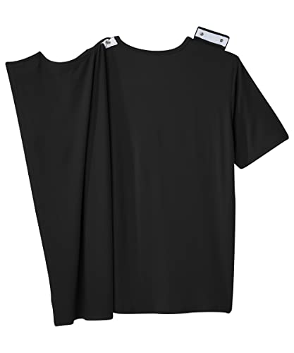 Silverts Men's Adaptive Open Back T-Shirt, Assisted Dressing Active Tee Small Black