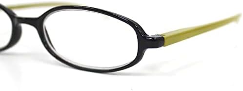[Bayline] Bayline Reading Glasses Oval Slim Frame Bicolor 1650B +3.00 Black x Green Hard Case Men's Women's Stylish Reading Glasses -  Australia
