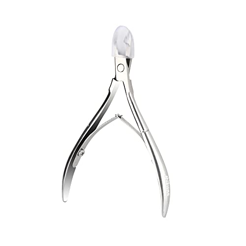 Rikans Professional Cuticle Clippers for Nails – Razor Sharp Cuticle Trimmer Tool – Durable Stainless Steel Cuticle Clippers for Adults – Ergonomic Non-Slip Handle for Fingernails & Toenails (Silver)