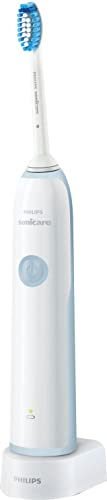 Philips Sonicare 2 Series plaque control rechargeable electric toothbrush, HX6211 1 Count (Pack of 1) White/Blue