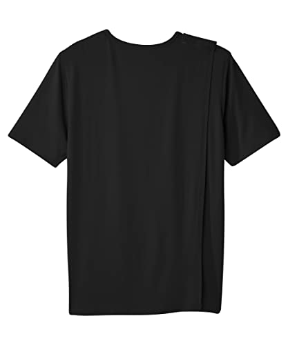 Silverts Men's Adaptive Open Back T-Shirt, Assisted Dressing Active Tee Small Black