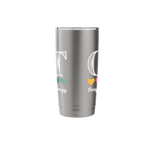 Funny OT Mental Health Occupational Therapy Stainless Steel Insulated Tumbler Brushed Steel 20 Ounces