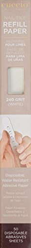 Cuccio 240 Grit Stainless Steel Nail File Refill, White, 50 Count