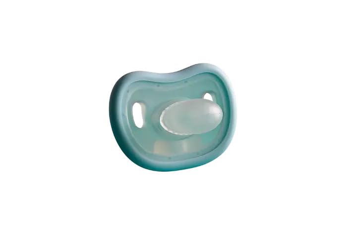 Baby Calm and Clean Pacifier Toothbrush, Blue, Pink, Purple, and Yellow, for 3 Months to 3 Years, with Orthodontic Nipple and Soft Bristles, BPA-Free (Blue)