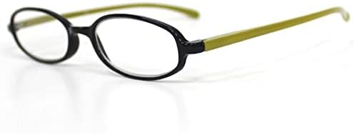 [Bayline] Bayline Reading Glasses Oval Slim Frame Bicolor 1650B +3.00 Black x Green Hard Case Men's Women's Stylish Reading Glasses -  Australia
