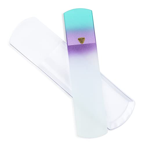 BONA FIDE BEAUTY Czech Ergonomic Glass Nail Files for Natural Nails Set and Glass Foot File Bundle