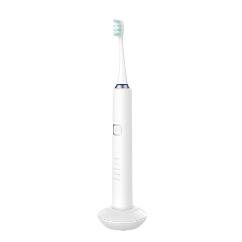 Miracle Smile Sonic Toothbrush, 40,000 VPM Electric Toothbrush with 5 Cleaning Modes, Includes 6 Brush Heads, USB Dock & Travel Case, Cordless, Water Resistant Rechargeable Toothbrush
