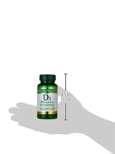Nature's Bounty Vitamin D for Immune Support, Vitamin D Provides Immune Support and Promotes Healthy Bones, 10000IU, 72 Softgels (Pack of 2) 72 Count (Pack of 2)