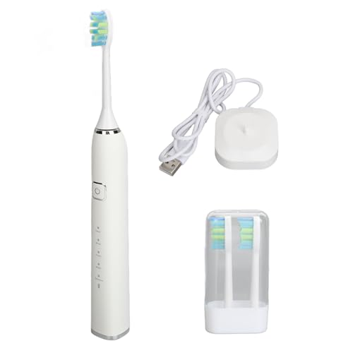 Electric Toothbrush Rechargeable 5 Modes IPX7 Powerful Motor for Adults Kids White