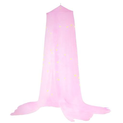 BCBYou Baby, Kids & Adult Mosquito Net Canopy with Glow in Dark Stars, for Crib, Kids, Girls or Full Size Bed (Pink) Pink - BeesActive Australia