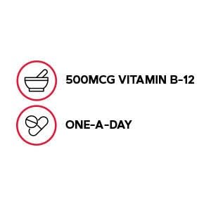 GNC Vitamin B-12 500mcg, Supports Energy Production, 100 Tablets | Supports Carbohydrate Metabolism and Energy Production, Aids Red Blood Cell Formation, Kosher, Gluten-Free, and Sodium Free