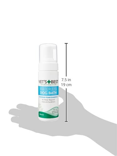 Vet's Best Waterless Dog Bath | No Rinse Dry Shampoo for Dogs | Natural Formula Refreshes Coat and Controls Odor Between Baths | 5 Ounces,White/Tans - PawsPlanet Australia