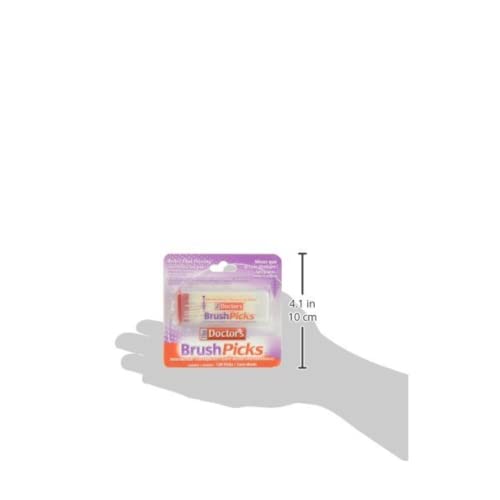 The Doctor's BrushPicks Interdental Toothpicks, Soft Rubber Dental Picks for Teeth Cleaning, Removes Food Debris, Gum Care, Portable Dispensing Case, 120 Count (Pack of 10)