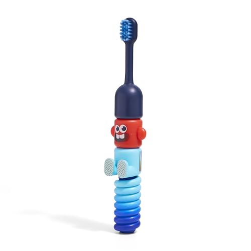 Kids Interactive Toothbrush, Babsy Build-A-Brush Starter Kit, Customizable Adventure Theme, 9 Pieces with Spiral Core, 2 Brush Heads, 6 Interchangeable Bits Including Sports, Ninja, Globe Designs