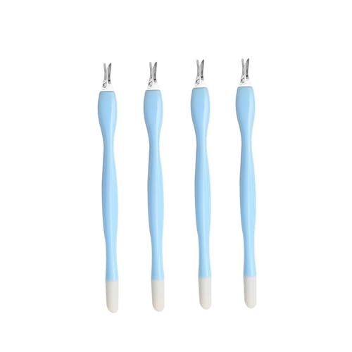 4 Pcs Cuticle Trimmer Pusher Remover, Rubber Tip Gentle on Nail Bed, Stainless Steel Cuticle Remover, Manicure Tool for Fingernails