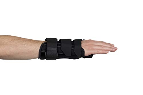 Adjustable 8" Wrist and Thumb Spica Support With Removable Insert- Right, Large, Amazon Exclusive Brand, Black