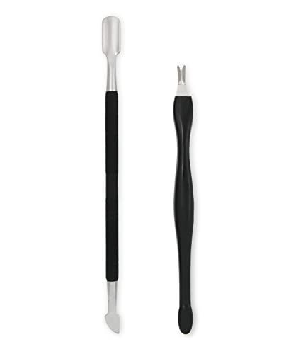 Amazon Basics Cuticle Trimmer and Pusher, Manicure Tools for Nail Care, Ergonomic Non-Slip Design, 2 Count