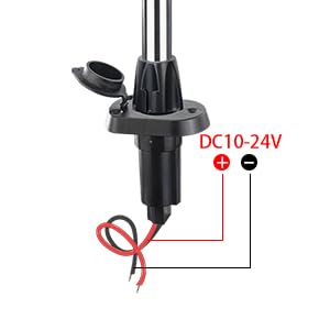 13 Inchs Stern Anchor Light, Navigation Lights, All Round White LED, 2NM Visibility, Stainless Steel Pole, Removable 2 Pin Plug-in Mount, 10-24V DC