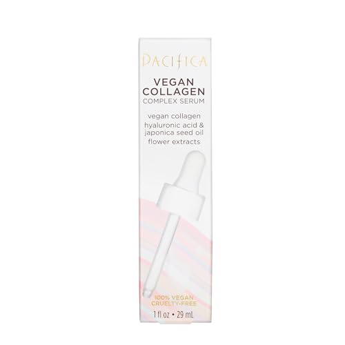 Pacifica Vegan Collagen Complex Face Serum Anti Aging Hydrating Serum w/Hyaluronic Acid for Plumping & Firming Collagen Boosting Facial Serum for Fine Lines & Wrinkles Clean Dermatologist Tested