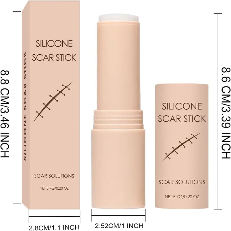 Scar Stick, Scar Solutions Silicone Scar Stick, Thick Solid Velvety Film for Old, Burn Scars, Acne, Stretch Marks, Formula Infused with Asiatica Extracts and Vitamin E for Skin Smoother, Softer