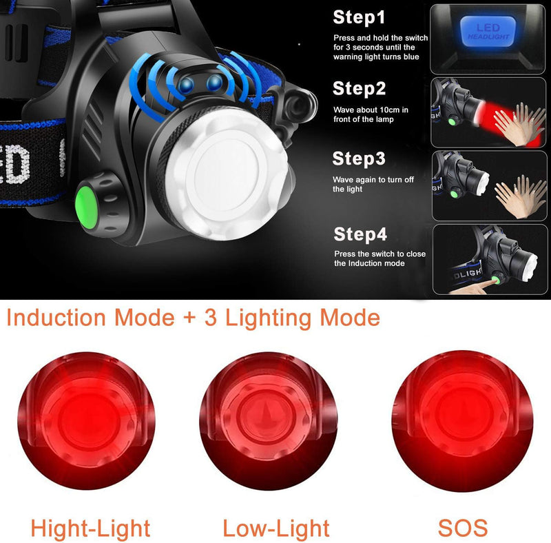 XLENTGEN Red Light Hunting Headlamp Rechargeable Red LED Headlamps 3 Modes Super Bright Red Headlamp for Coon Coyote Hog Predator Hunting Astronomy & Night Photography (Batteries Included)