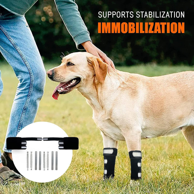 Dog Front Leg Brace, Pair of Dog Leg Brace with Metal Strips, Canine Front Leg Hock Wrap Sleeve for Carpal Support, Protects Wounds Brace Heals and Prevents Injuries and Sprains (L/XL) L/XL (1 Pair)