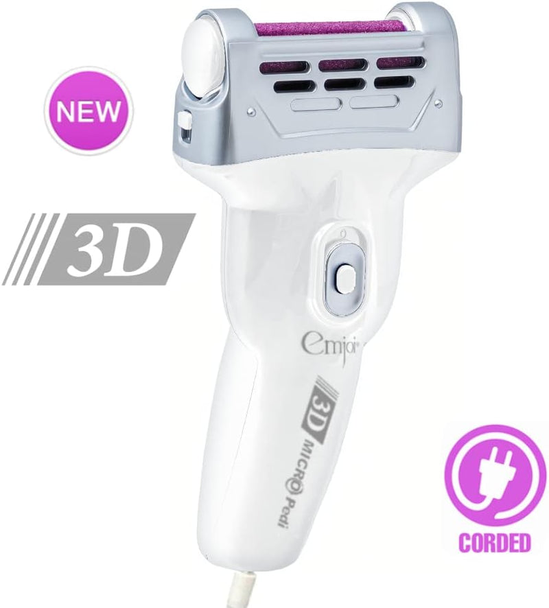 Emjoi Micro-Pedi 3D POWER Callus Remover with Xtreme Coarse Soft & Flexible Roller (Most Powerful & Corded)