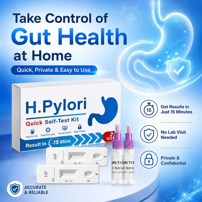 Helicobacter Pylori Stool Test Kits, H. Pylori，h. Pylori Stool (Antigen) 10-15 Minutes of Quick Home Testing, The Result is Highly Accurate, Easy to Read and use