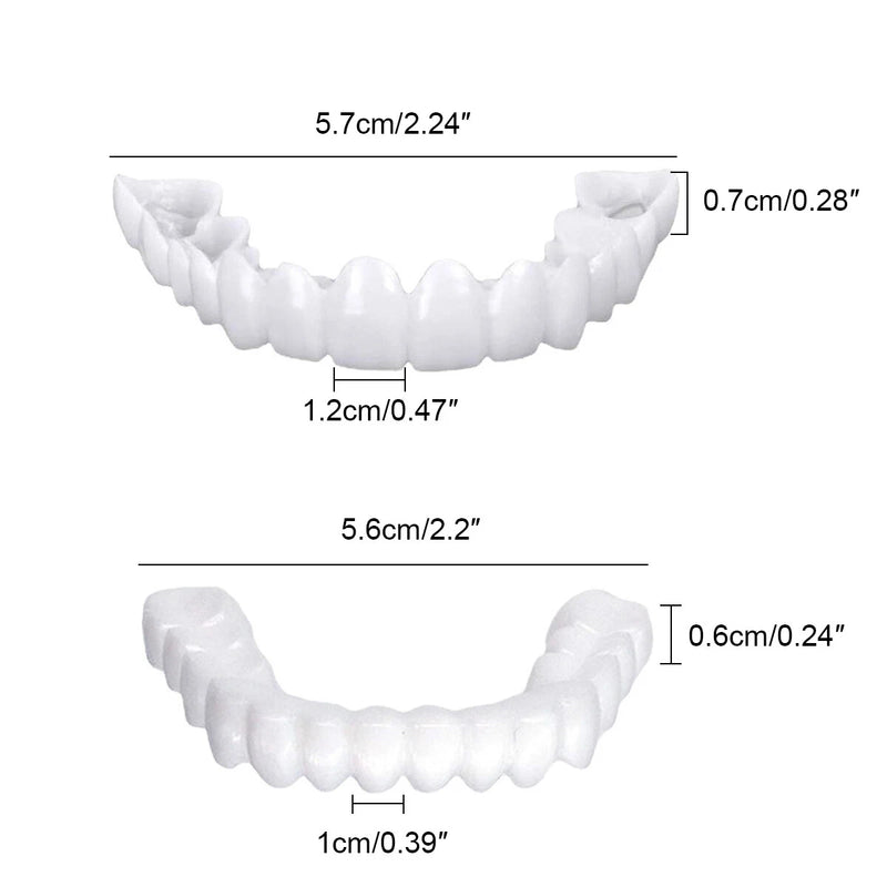 Snap On Veneers for Women & Men, Instant Smile Enhancer Cosmetic Teeth Covers, Natural White Temporary Dentures for Missing, Stained or Broken Teeth, Smile Restoration Kit with Portable Travel Case